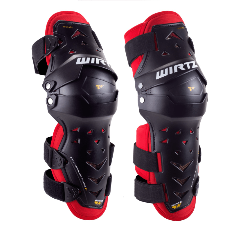 Rodilleras de Motocross y Enduro Elevate - Negras y Rojas