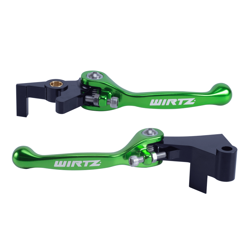 Palancas De Freno Y Embrague Pivotantes Verdes Para Kawasaki KLX140, De Aluminio T6