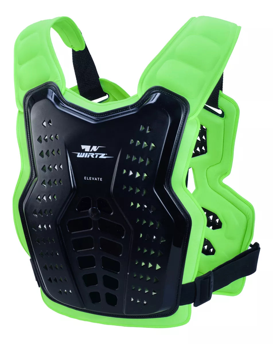 Pechera de Motocross y Enduro Elevate - Negro y Flúo