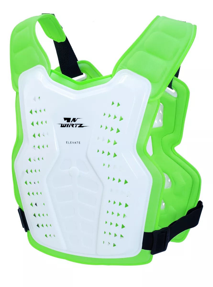 Pechera de Motocross y Enduro Elevate - Blanco y Flúo
